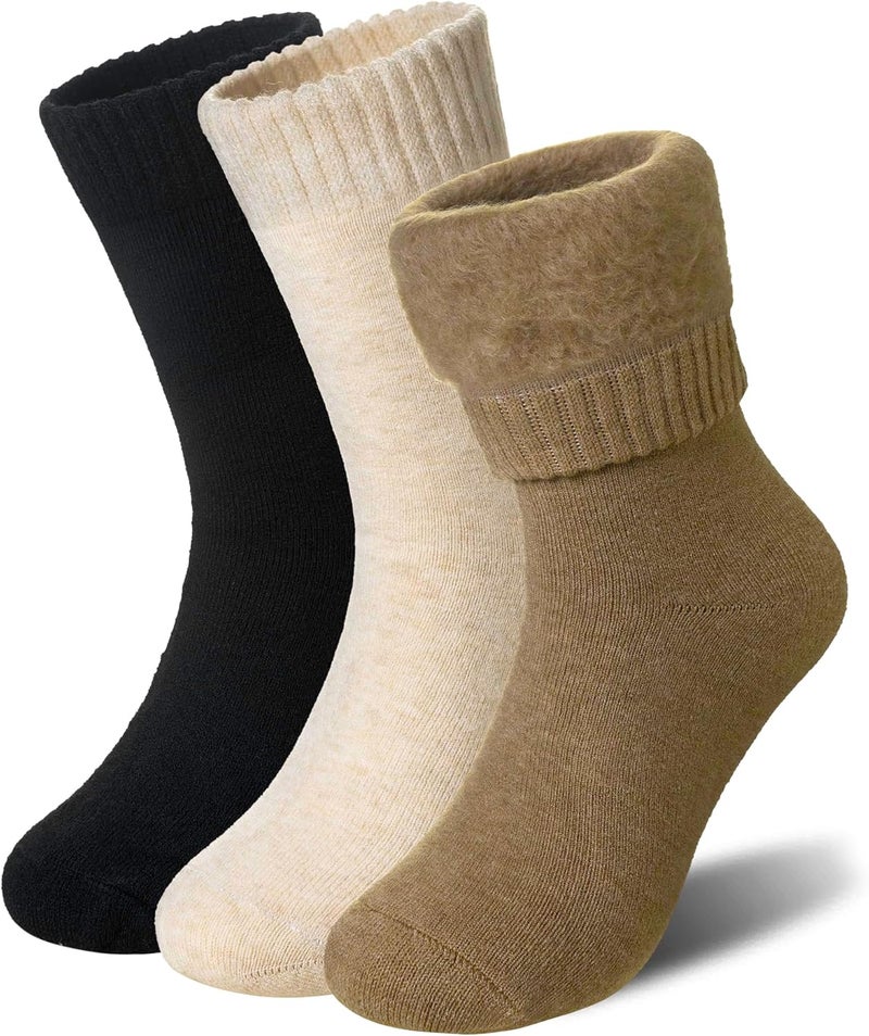 AMENLAN Store Women Heated Socks Ski Winter Thermal Hiking Snowboarding Thick Boot Insulated Socks 3 Pairs - Image 1